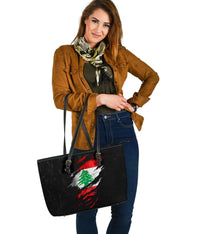 Lebanon In Me Leather Tote - Special Grunge Style RLT6 - Wonder Print Shop