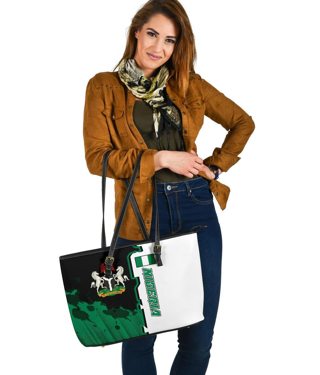 Nigeria Leather Tote Bag Independence Day RLT8 - Wonder Print Shop
