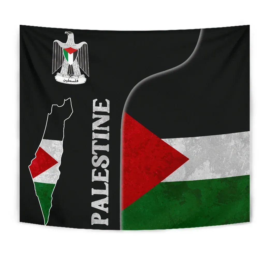 Palestine Flag Tapestry Coat Of Arms RLT13 - Wonder Print Shop