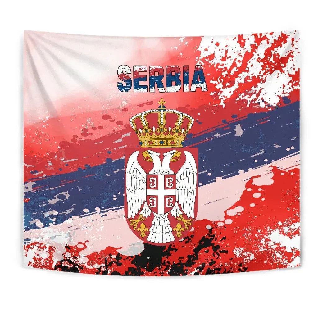Serbia Tapestry Serbia National Flag and Emblem RLT7 - Wonder Print Shop