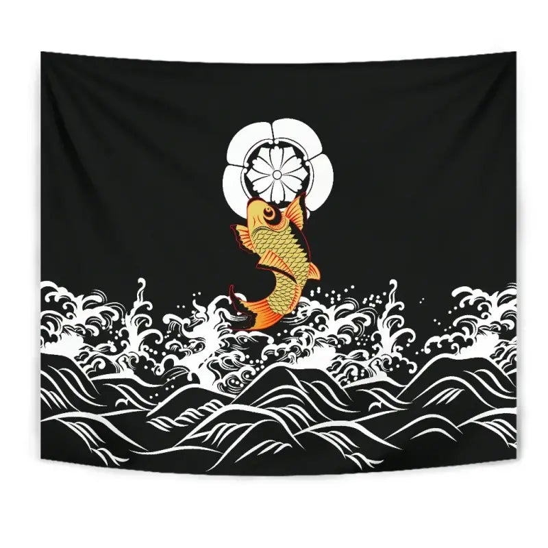 The Golden Koi Fish Tapestry RLT8 - Wonder Print Shop
