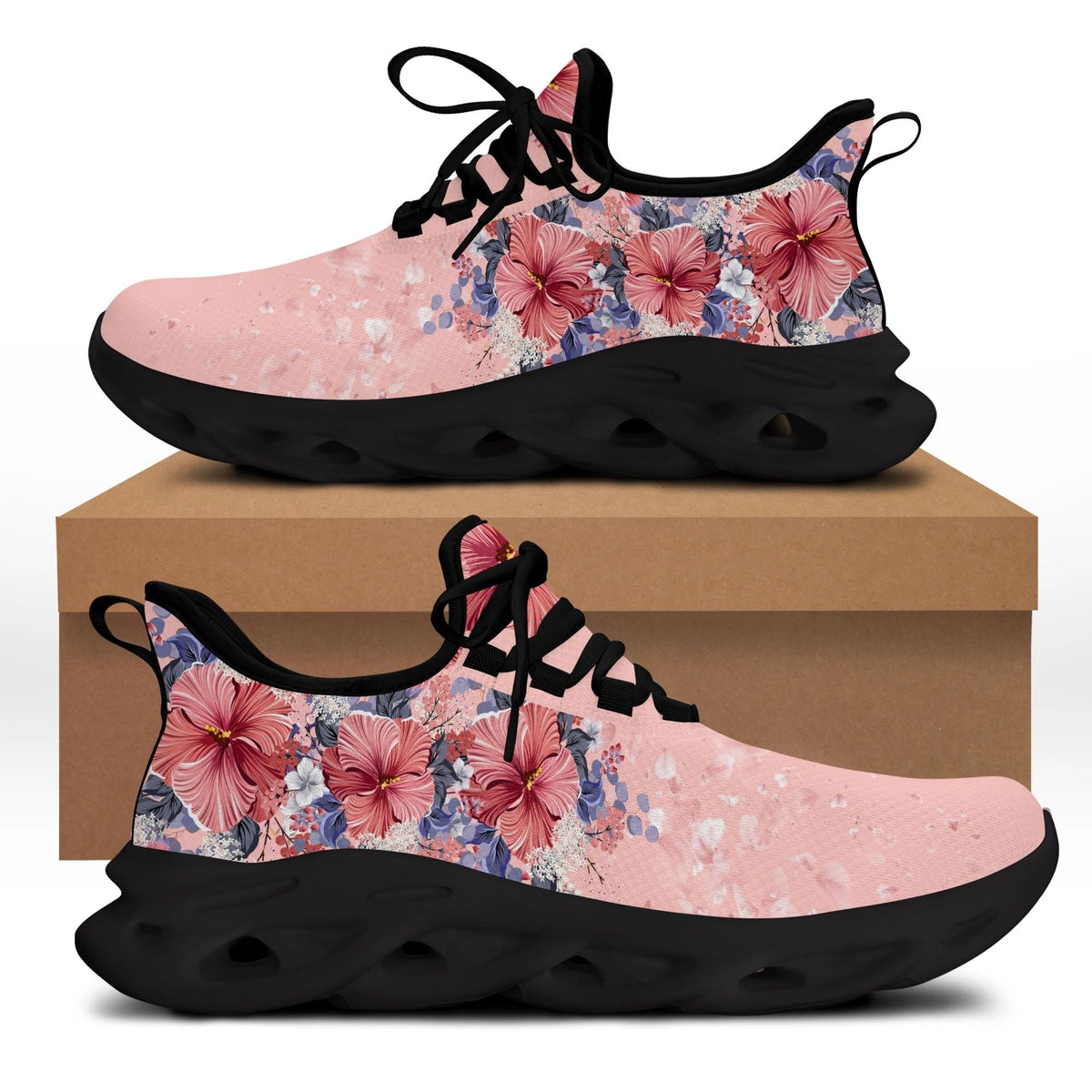 polynesian-footwear-hawaii-pink-hibiscus-falling-petals-clunky-sneakers-glamour-style