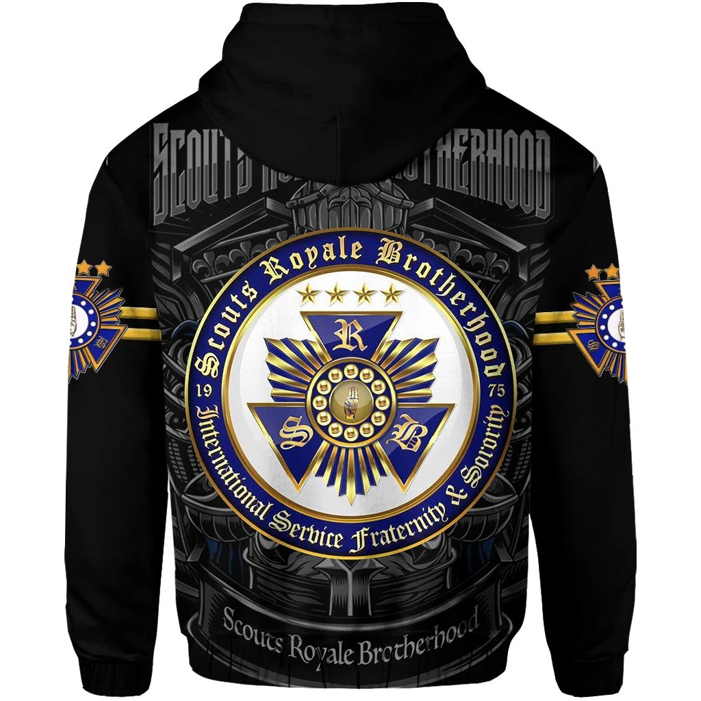 Scouts Royale Brotherhood SRB Zip Hoodie Original Style Black LT8 - Wonder Print Shop