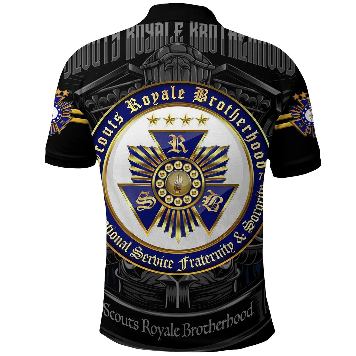 Scouts Royale Brotherhood SRB Polo Shirt Original Style Black LT8 - Wonder Print Shop