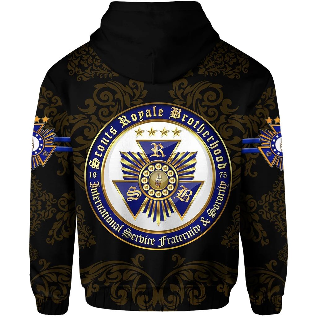 Scouts Royale Brotherhood SRB Zip Hoodie Unique Version Black LT8 - Wonder Print Shop