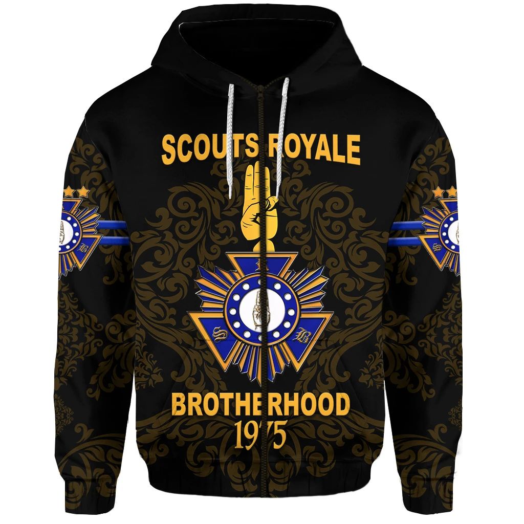 Scouts Royale Brotherhood SRB Zip Hoodie Unique Version Black LT8 - Wonder Print Shop