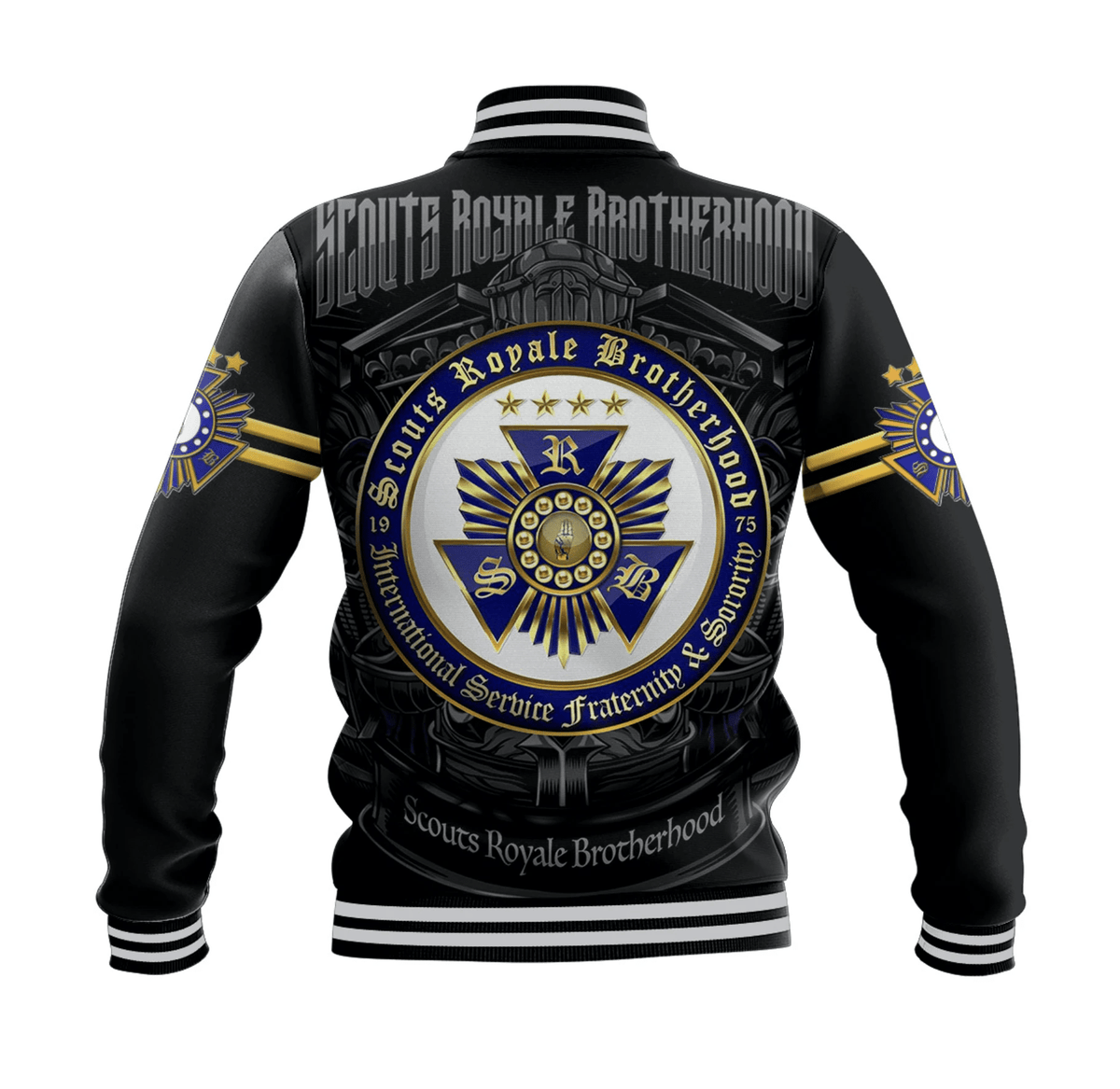 Scouts Royale Brotherhood SRB Baseball Jacket Original Style Black LT8 - Wonder Print Shop