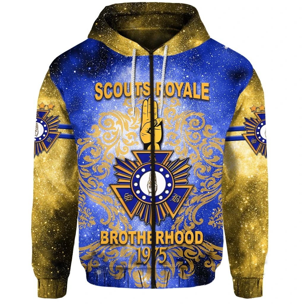 Scouts Royale Brotherhood SRB Zip Hoodie Unique Version Blue LT8 - Wonder Print Shop