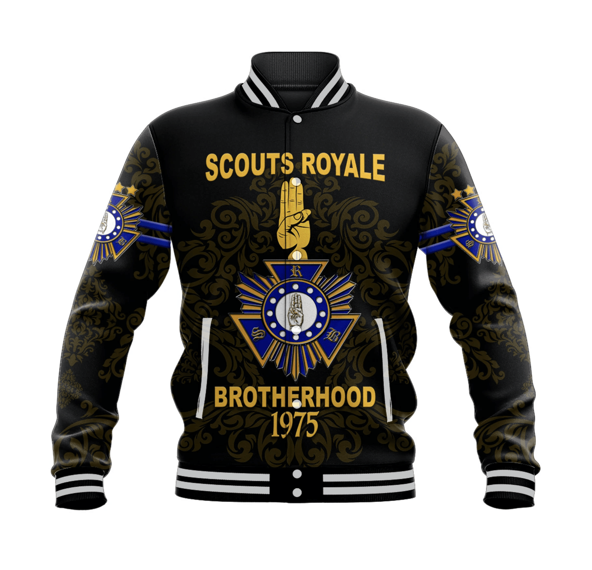 Scouts Royale Brotherhood SRB Baseball Jacket Unique Version Black LT8 - Wonder Print Shop