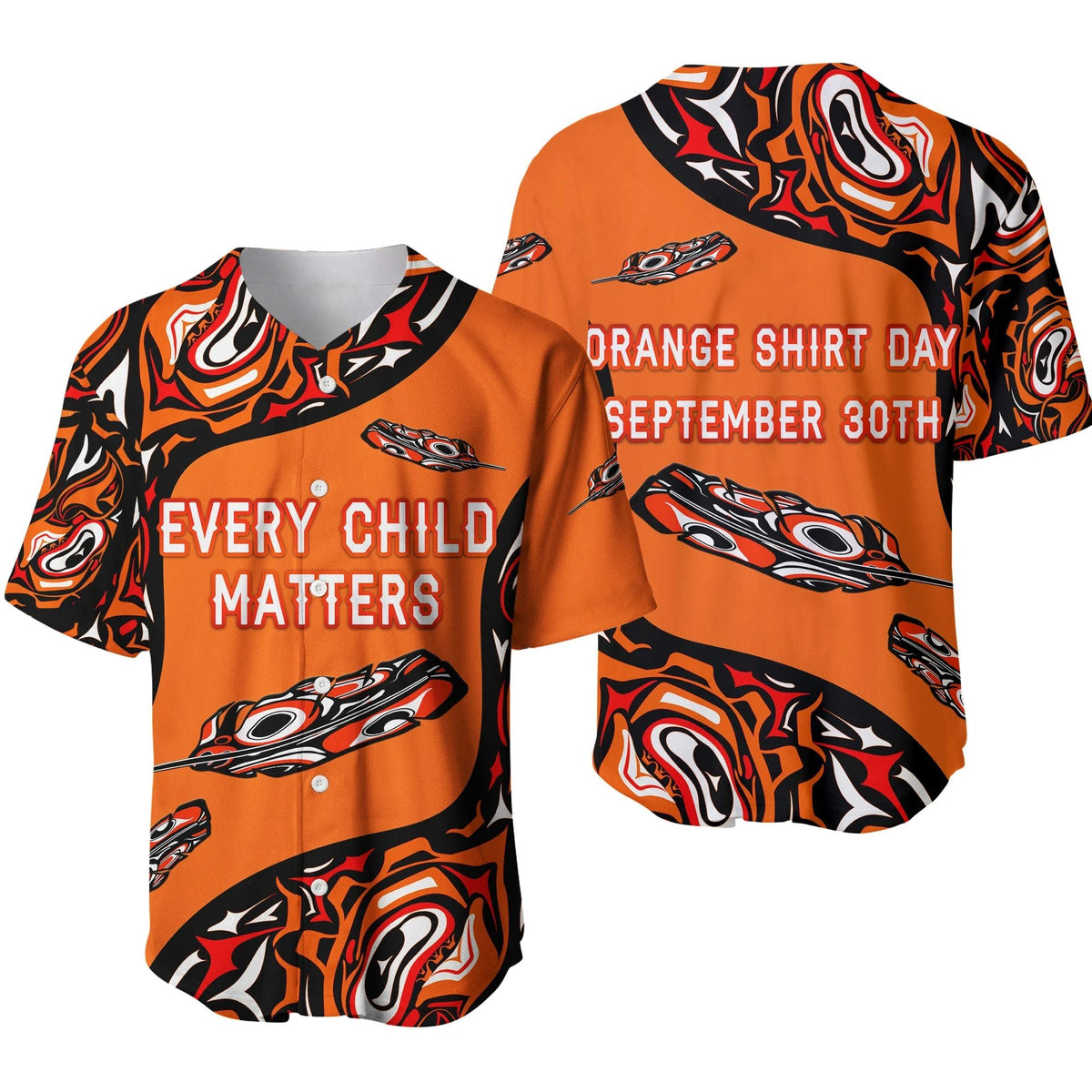 Orange Shirt Day Baseball Jersey Every Child Matters Aboriginal Feather NO.1 LT8 - Wonder Print Shop