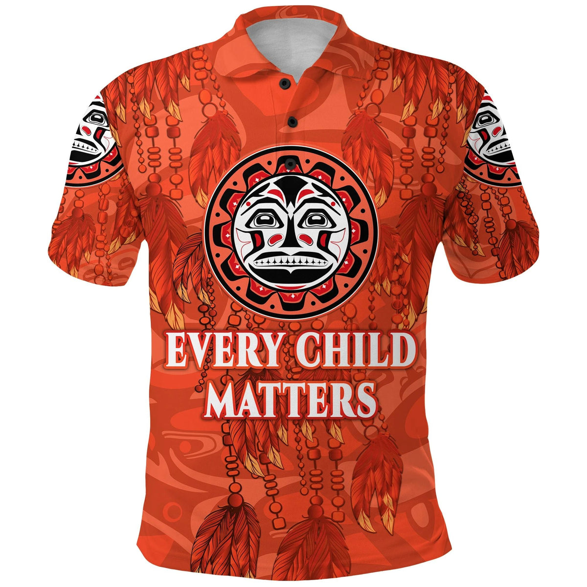Orange Shirt Day Polo Shirt Every Child Matters Dreamcatcher Aboriginal LT8 - Wonder Print Shop