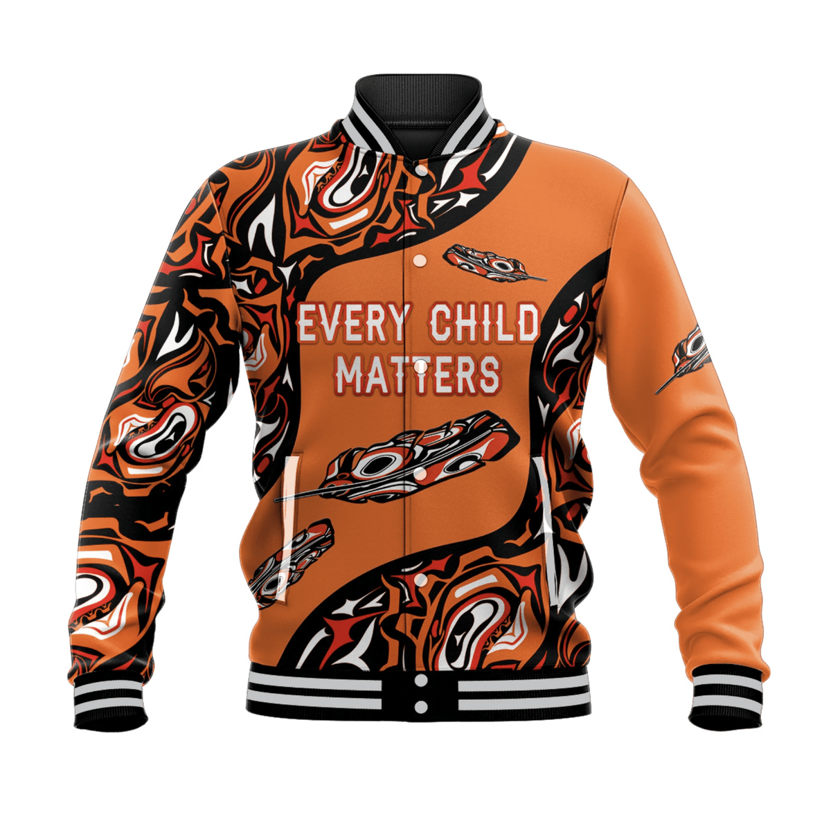 Orange Shirt Day Baseball Jacket Every Child Matters Aboriginal Feather NO.1 LT8 - Wonder Print Shop