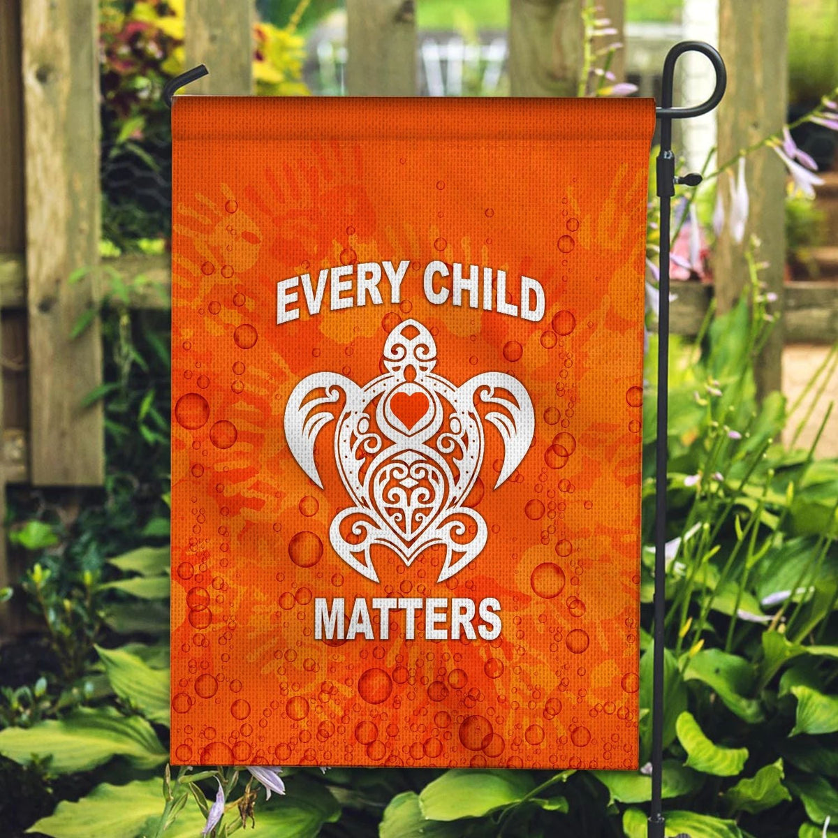 Orange Shirt Day Flag Every Child Matters Baby Turtle With Heart LT8 - Wonder Print Shop