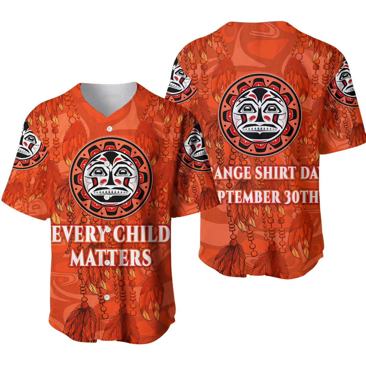Orange Shirt Day Baseball Jersey Every Child Matters Dreamcatcher Aboriginal LT8 - Wonder Print Shop