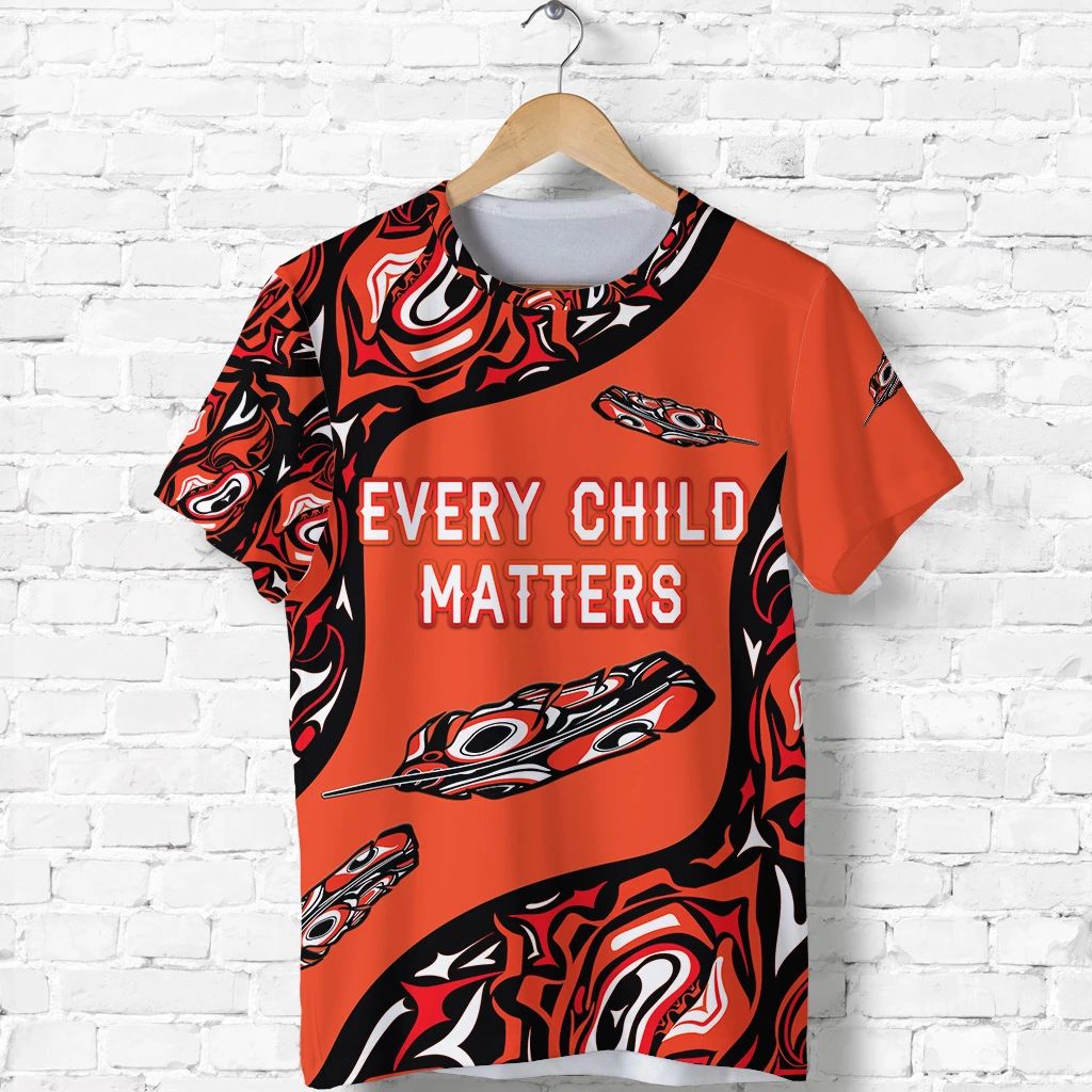 Orange Shirt Day T Shirt Every Child Matters Aboriginal Feather LT8 - Wonder Print Shop