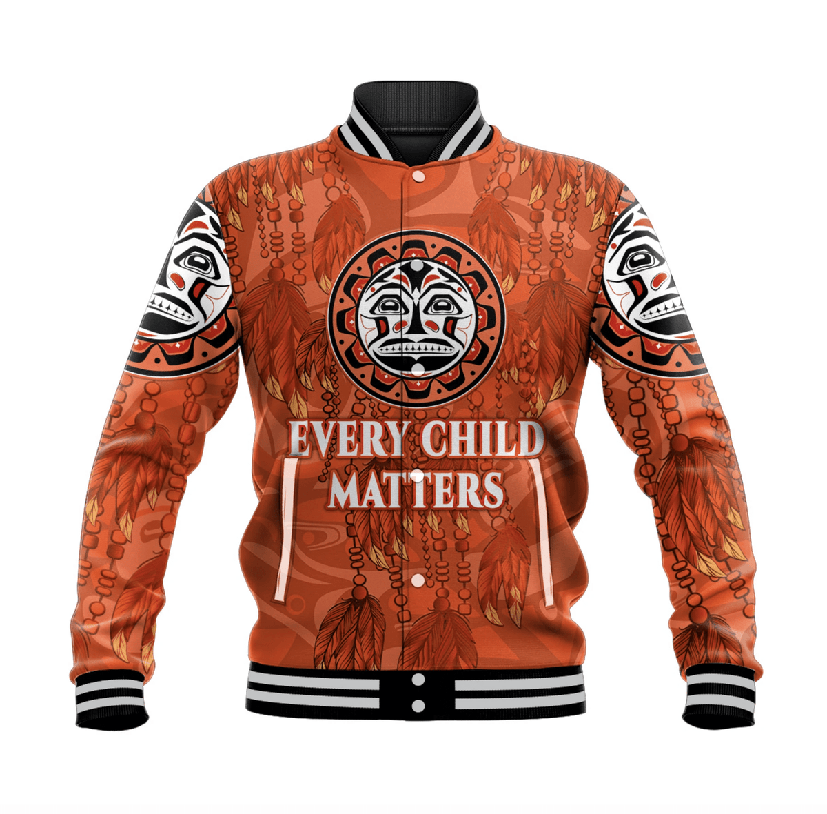 Orange Shirt Day Baseball Jacket Every Child Matters Dreamcatcher Aboriginal LT8 - Wonder Print Shop