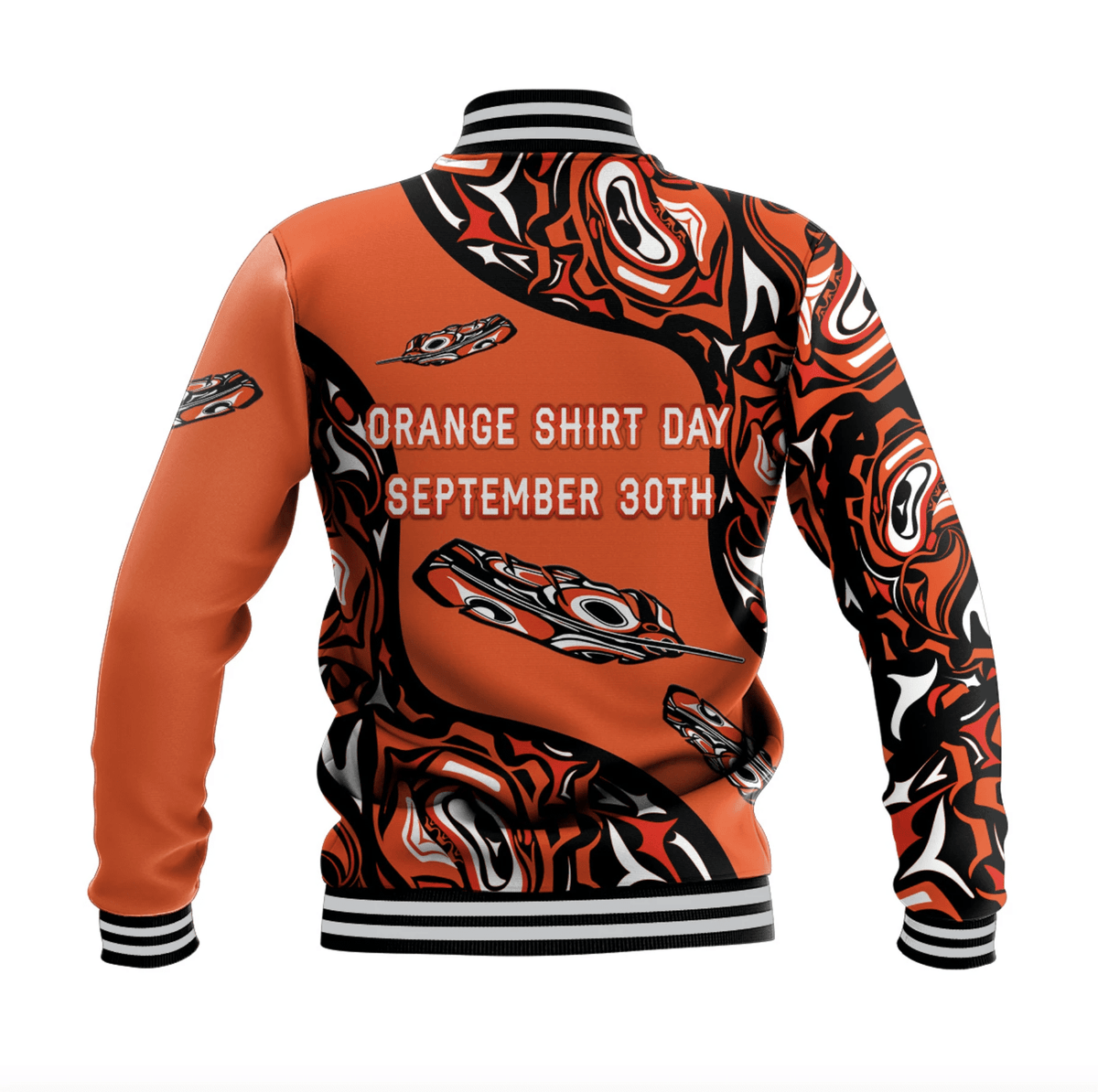 Orange Shirt Day Baseball Jacket Every Child Matters Aboriginal Feather LT8 - Wonder Print Shop