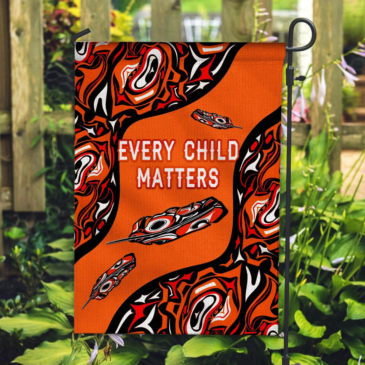 Orange Shirt Day Flag Every Child Matters Aboriginal Feather NO.1 LT8 - Wonder Print Shop