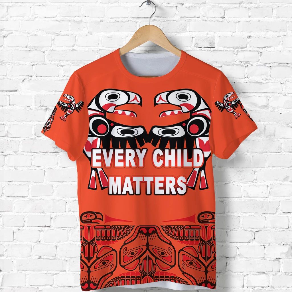 Orange Shirt Day T Shirt Every Child Matters Totem Bird Indigenous LT8 - Wonder Print Shop
