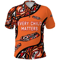 Orange Shirt Day Polo Shirt Every Child Matters Aboriginal Feather NO.1 LT8 - Wonder Print Shop