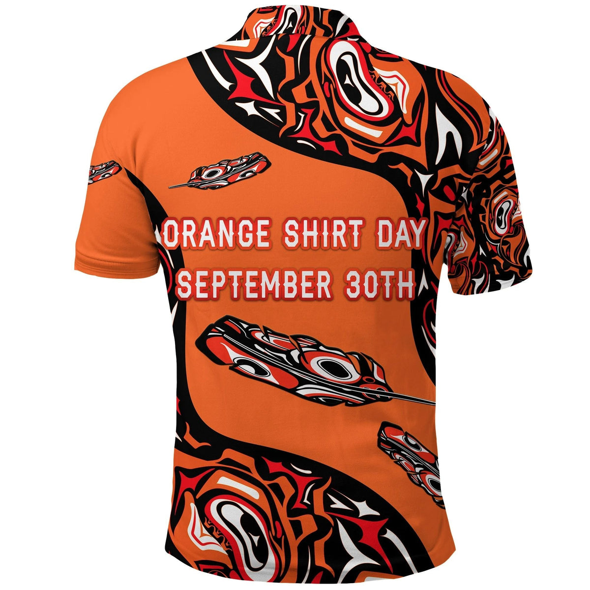Orange Shirt Day Polo Shirt Every Child Matters Aboriginal Feather NO.1 LT8 - Wonder Print Shop