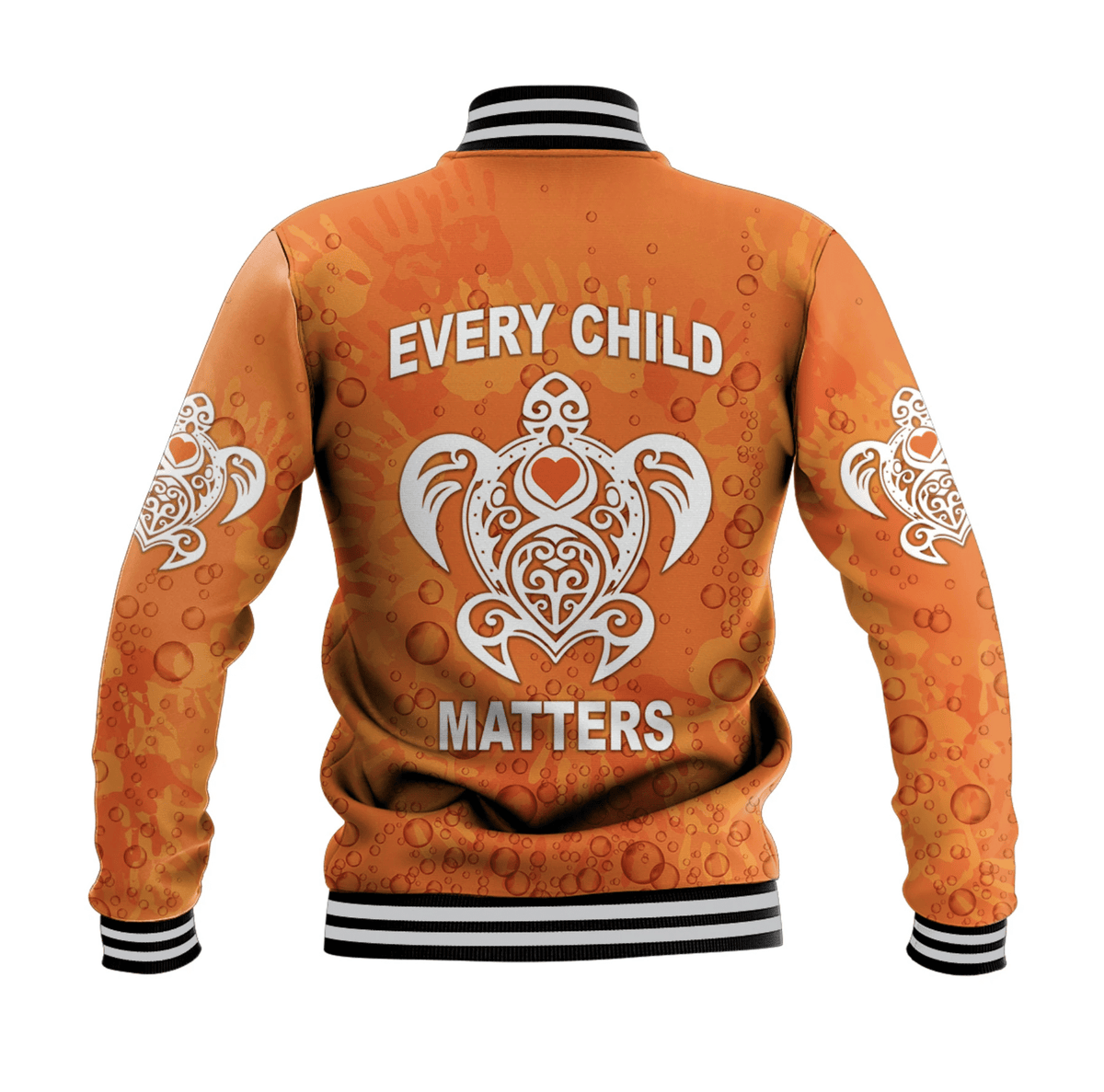 Orange Shirt Day Baseball Jacket Every Child Matters Baby Turtle With Heart LT8 - Wonder Print Shop