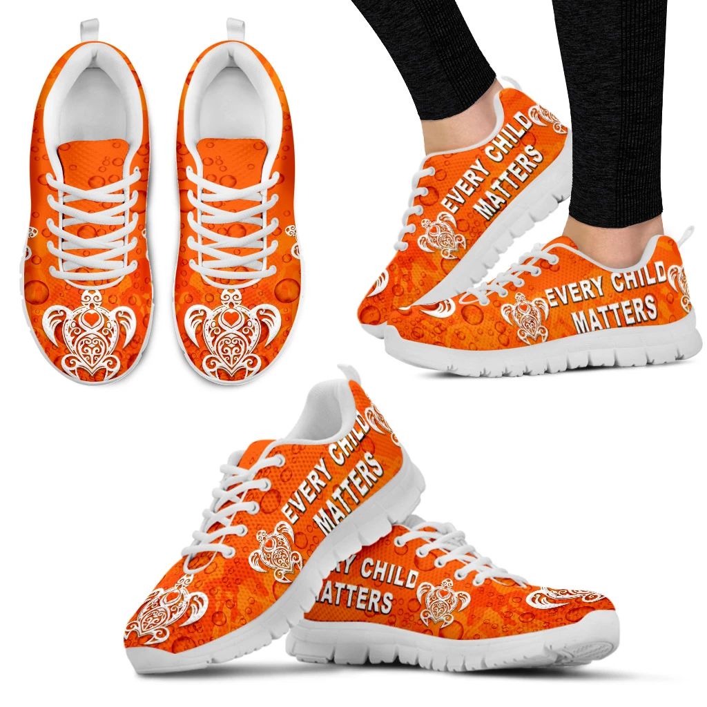 Orange Shirt Day Sneakers Every Child Matters Baby Turtle With Heart LT8 - Wonder Print Shop