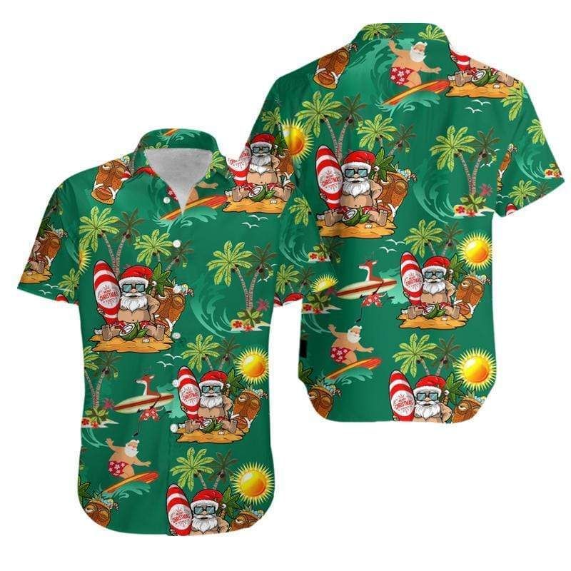 Christmas in July Hawaiian Shirt Santa On The Beach LT8 - Wonder Print Shop