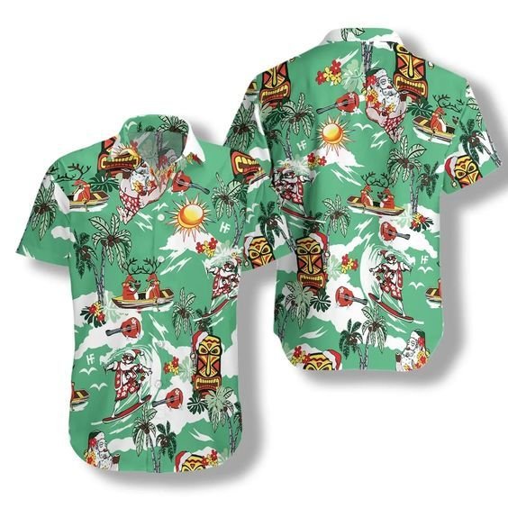 Christmas in July Hawaiian Shirt Santa On The Beach NO.1 LT8 - Wonder Print Shop