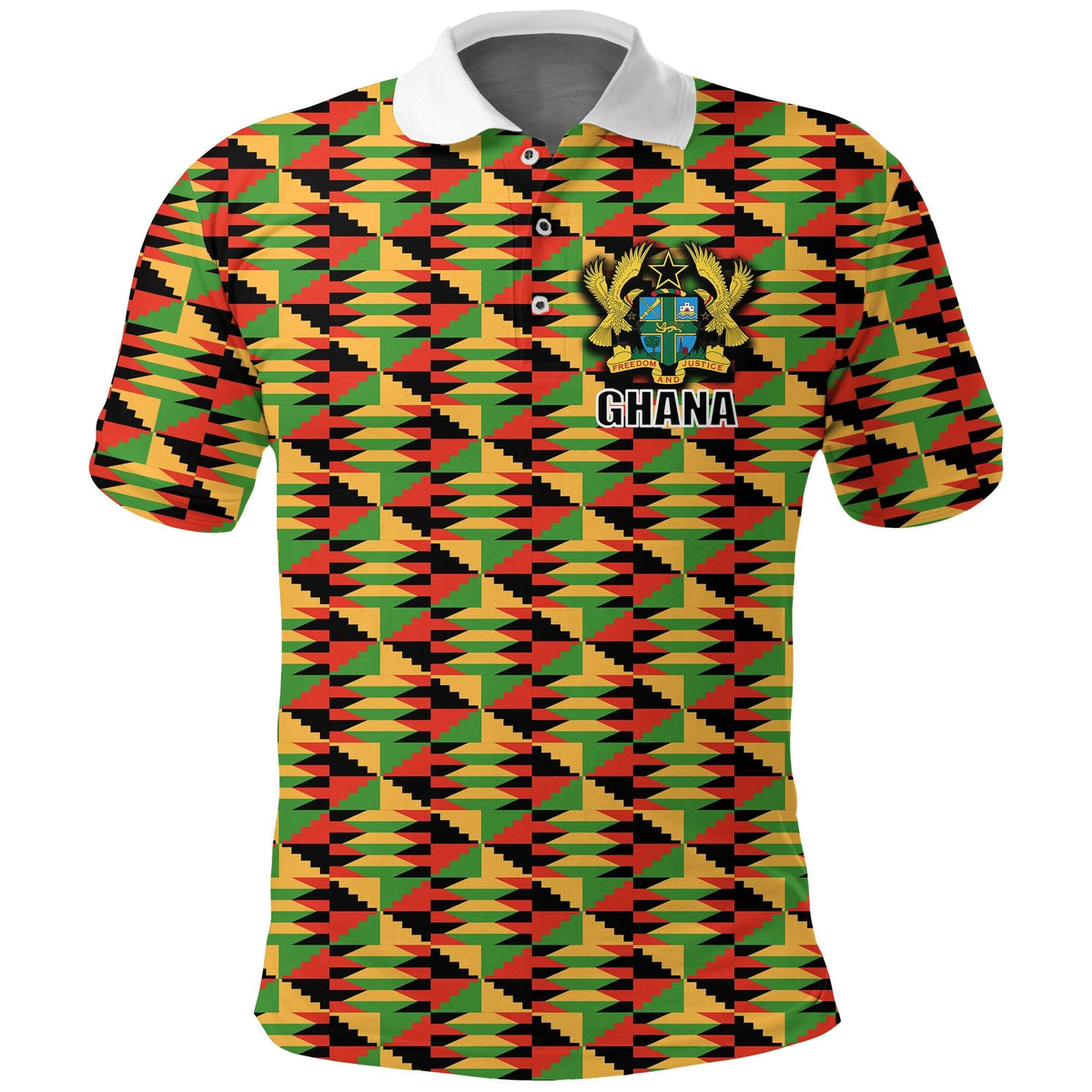 Ghana Ghanan Pattern Polo Shirt ver3 LT20 - Wonder Print Shop