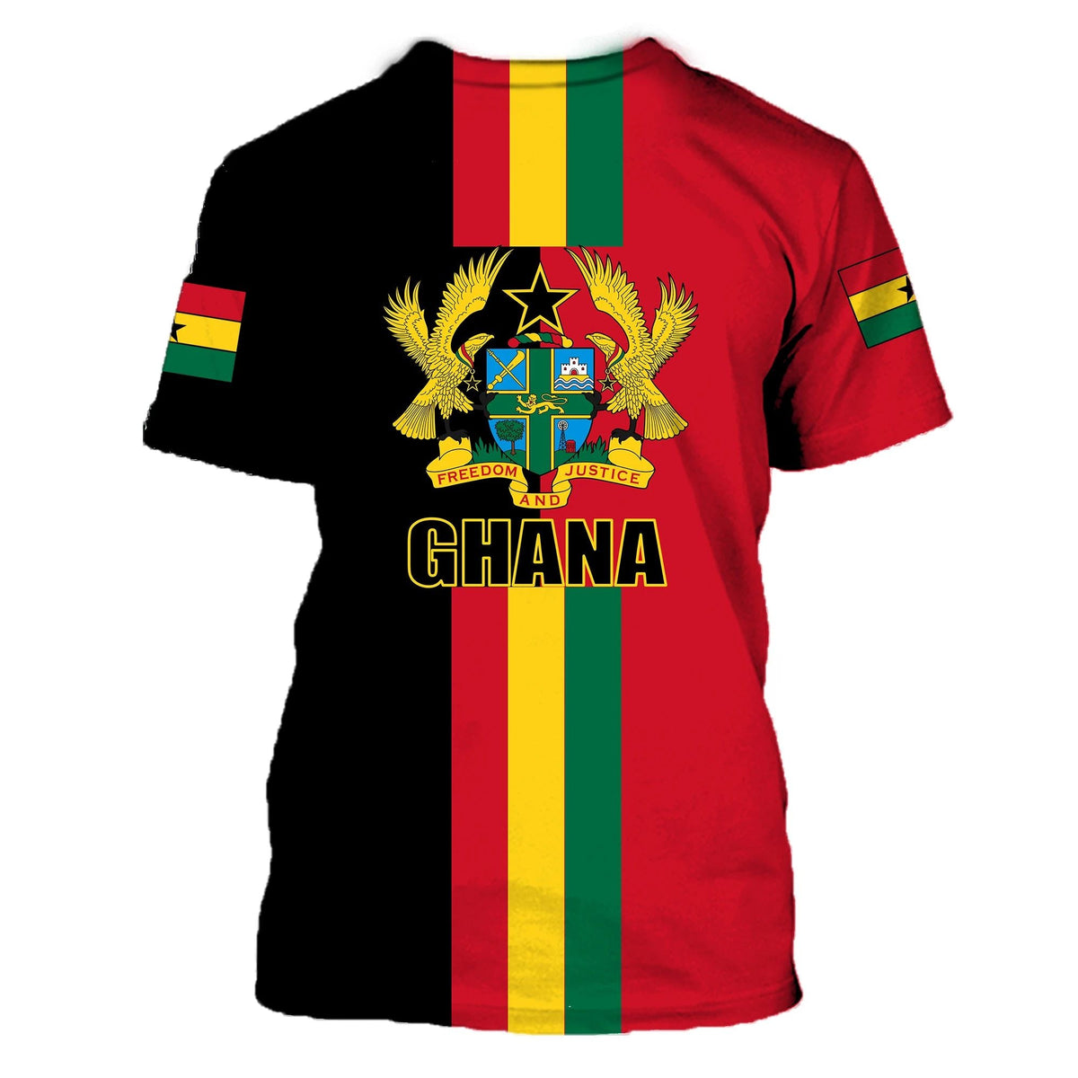 Ghana Flag T Shirt ver1 Black LT20 - Wonder Print Shop