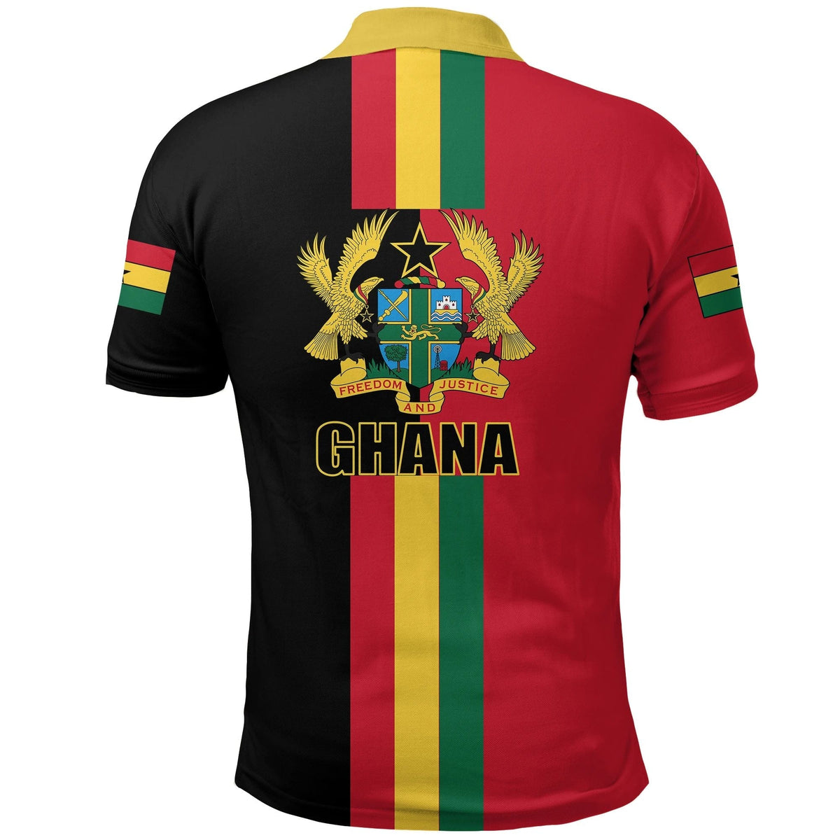 Ghana Flag Polo Shirt ver1 Black LT20 - Wonder Print Shop