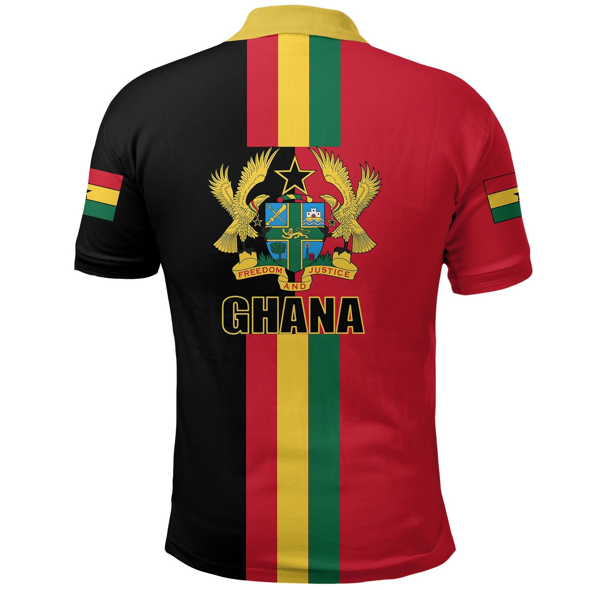 Ghana Flag Polo Shirt ver1 Black LT20 - Wonder Print Shop