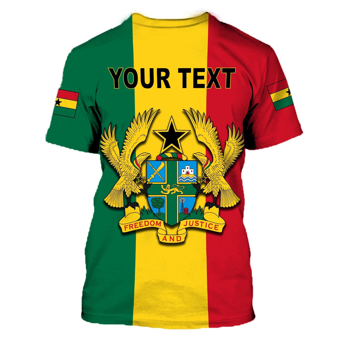 Custom Ghana Flag T Shirt ver2 LT20 - Wonder Print Shop