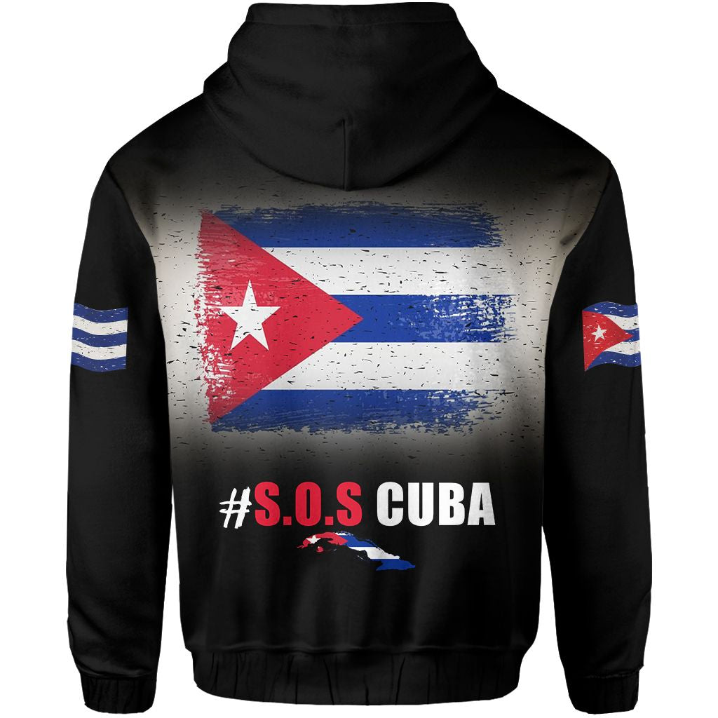SOS Cuba Hoodie Flag Grunge LT13 - Wonder Print Shop