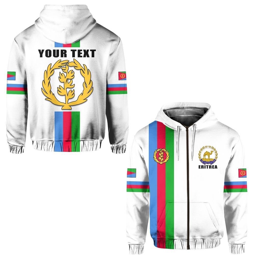 Custom Eritrea Zip Hoodie Striped LT13 - Wonder Print Shop