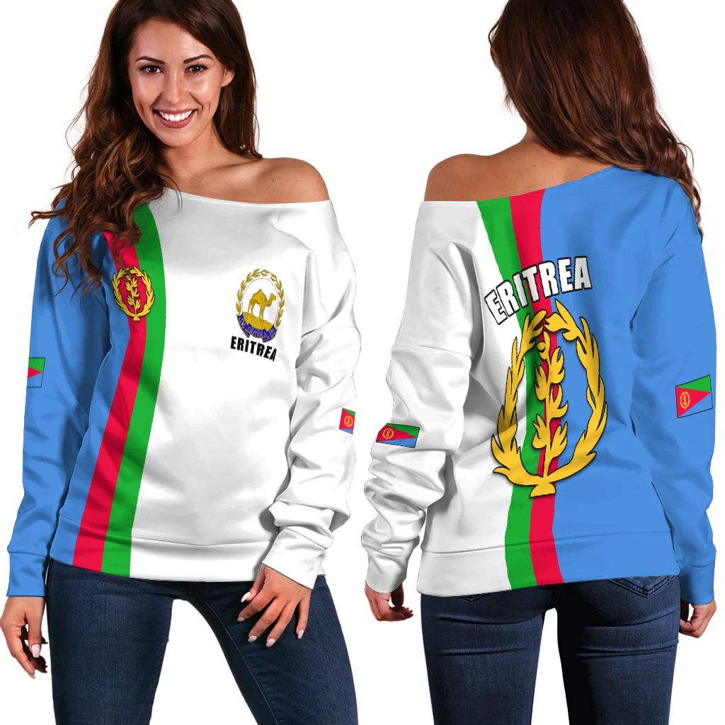 Eritrea Women Off Shoulder Striped 02 LT13 - Wonder Print Shop
