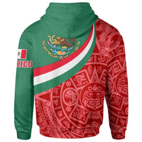 Mexico Hoodie Mexico Coat Of Arms With Aztec Patterns RLT13 - Wonder Print Shop