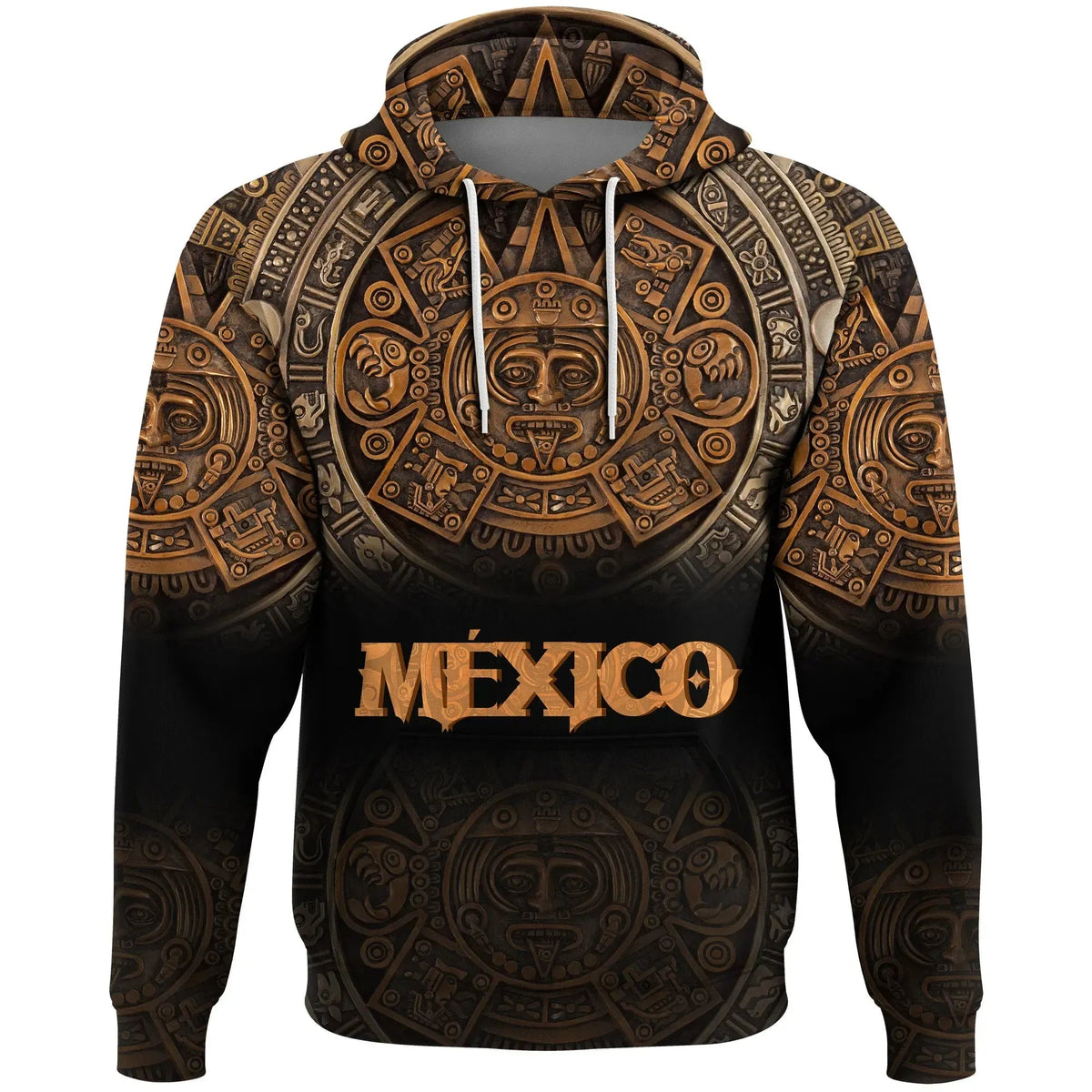 Mexico Aztec Hoodie The Ancient Aztec Calendar RLT13 - Wonder Print Shop