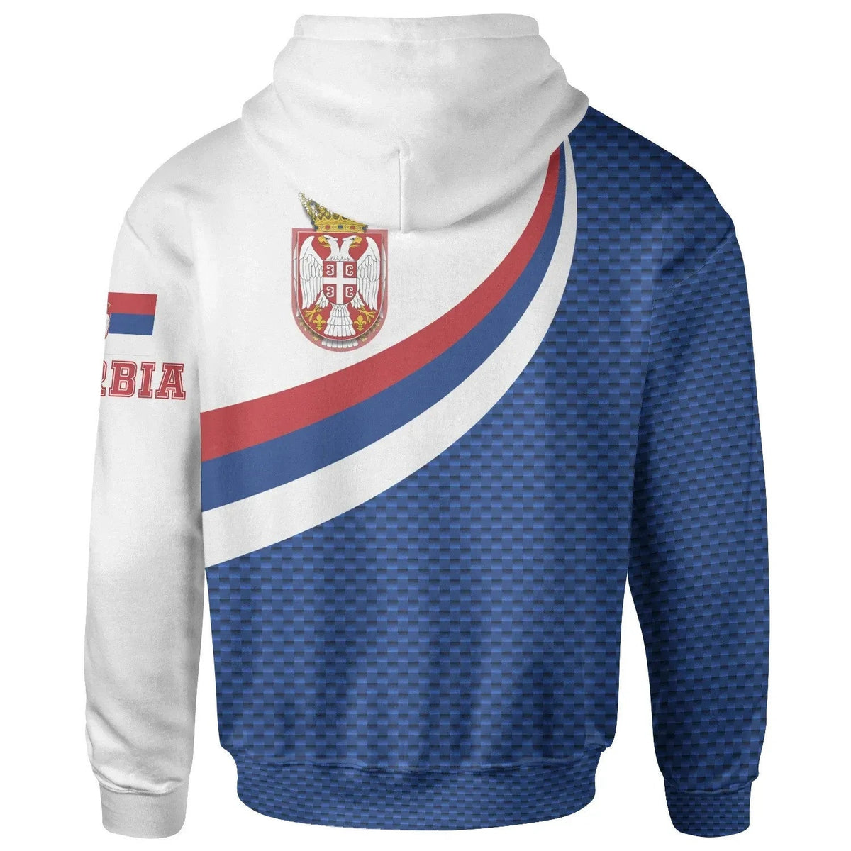 Serbia Hoodie Serbia Flag Blue RLT7 - Wonder Print Shop