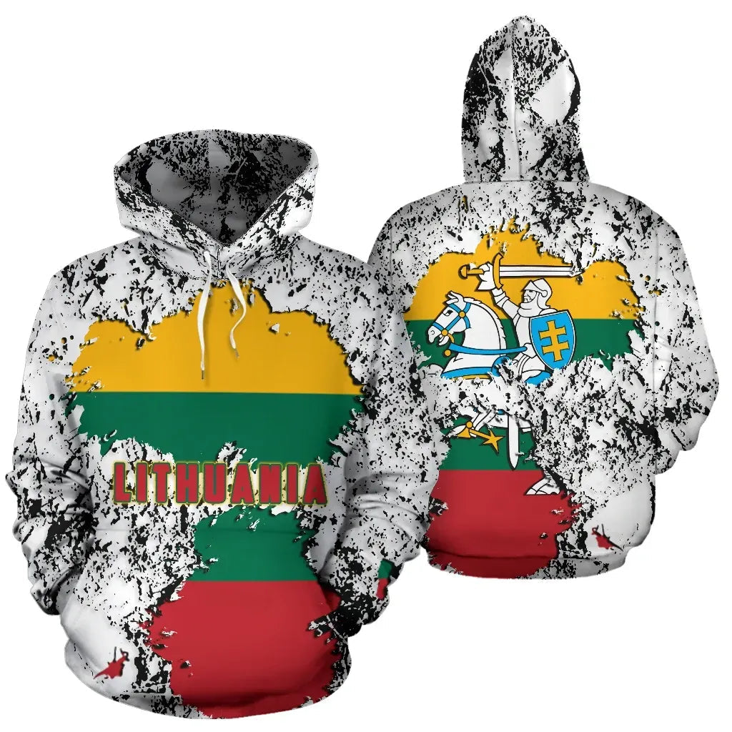 Lithuania Hoodie Lithuanian Flag Splatters Style RLT6 - Wonder Print Shop