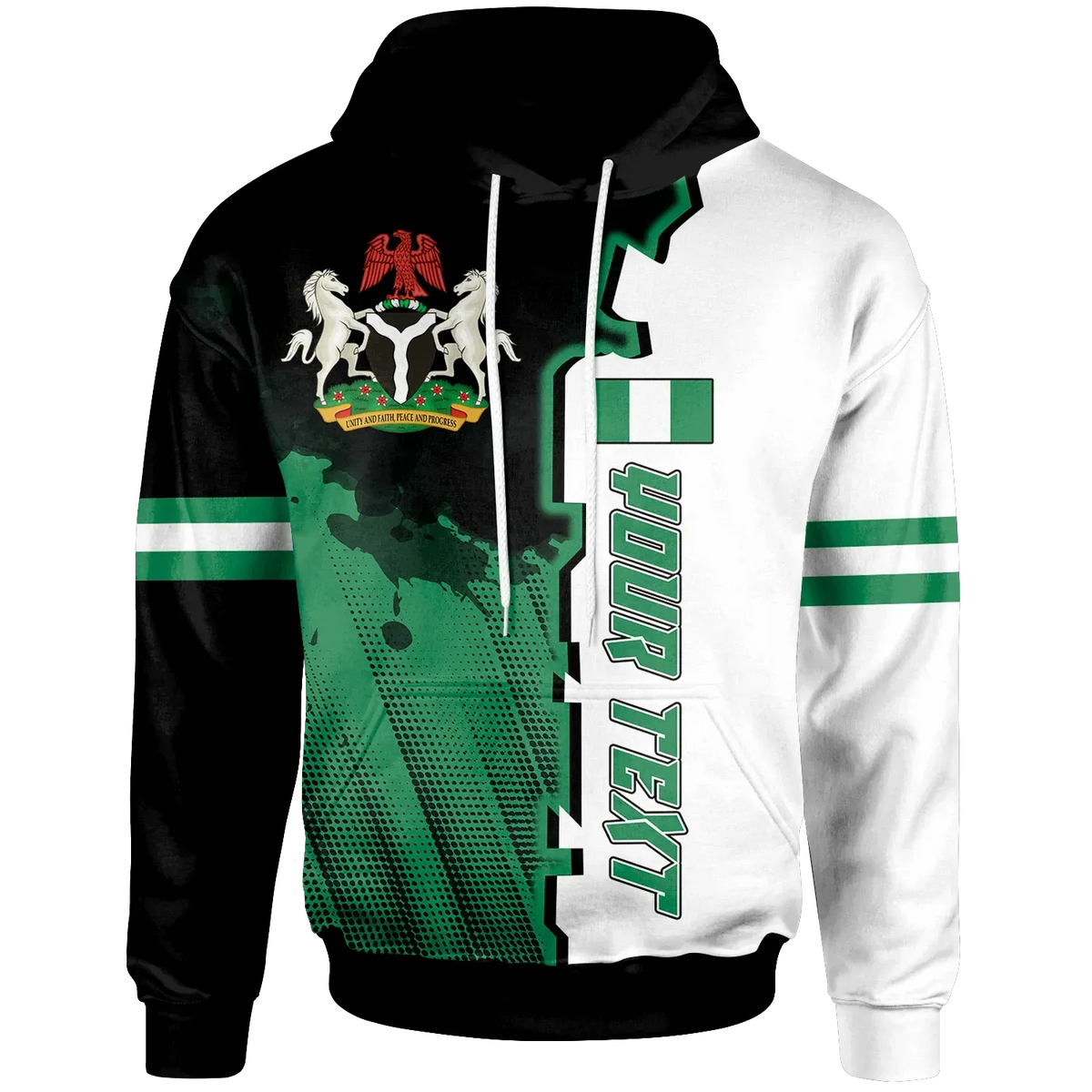 Nigeria Personalised Hoodie Independence Day RLT8 - Wonder Print Shop