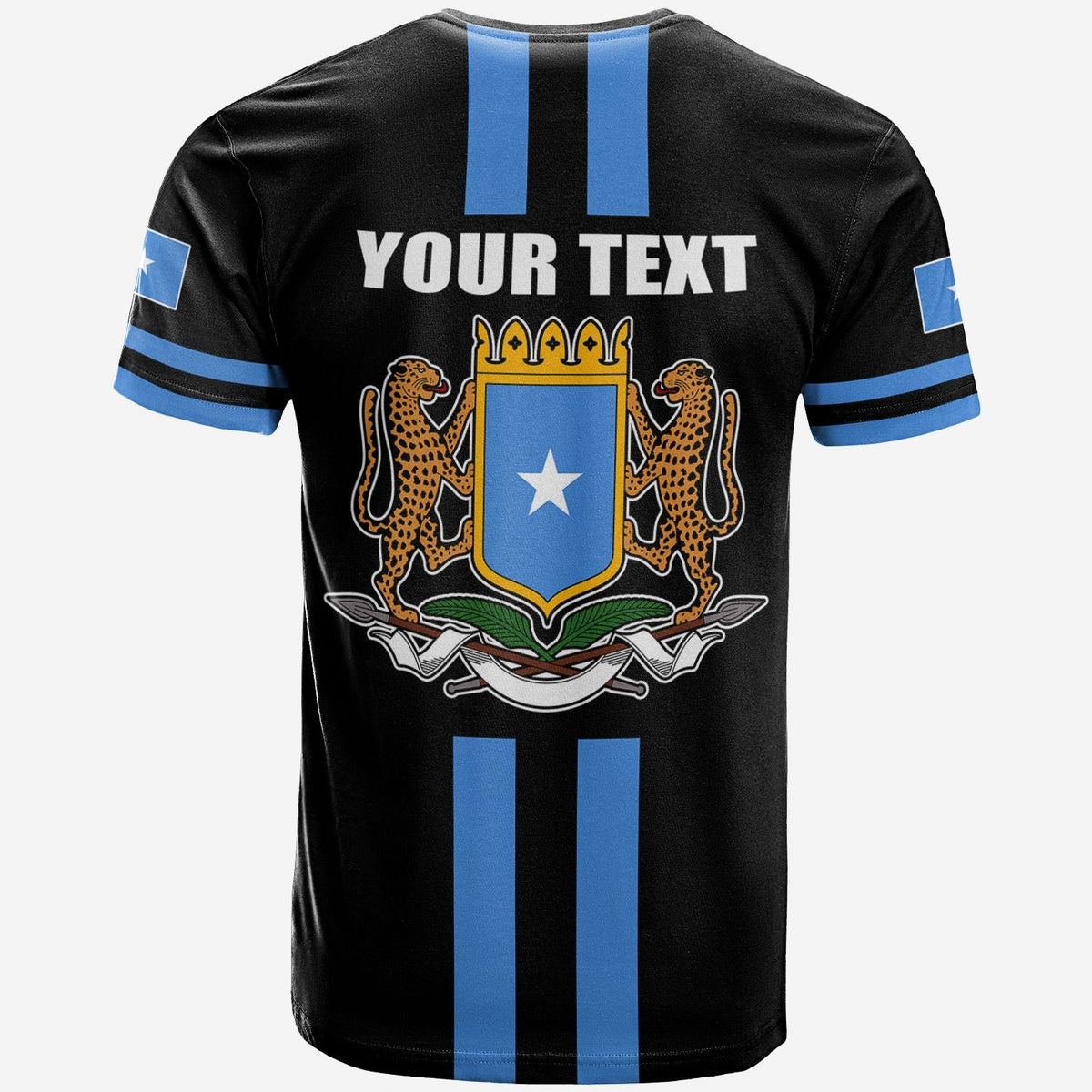 Custom Somalia T Shirt Flag Black LT13 - Wonder Print Shop