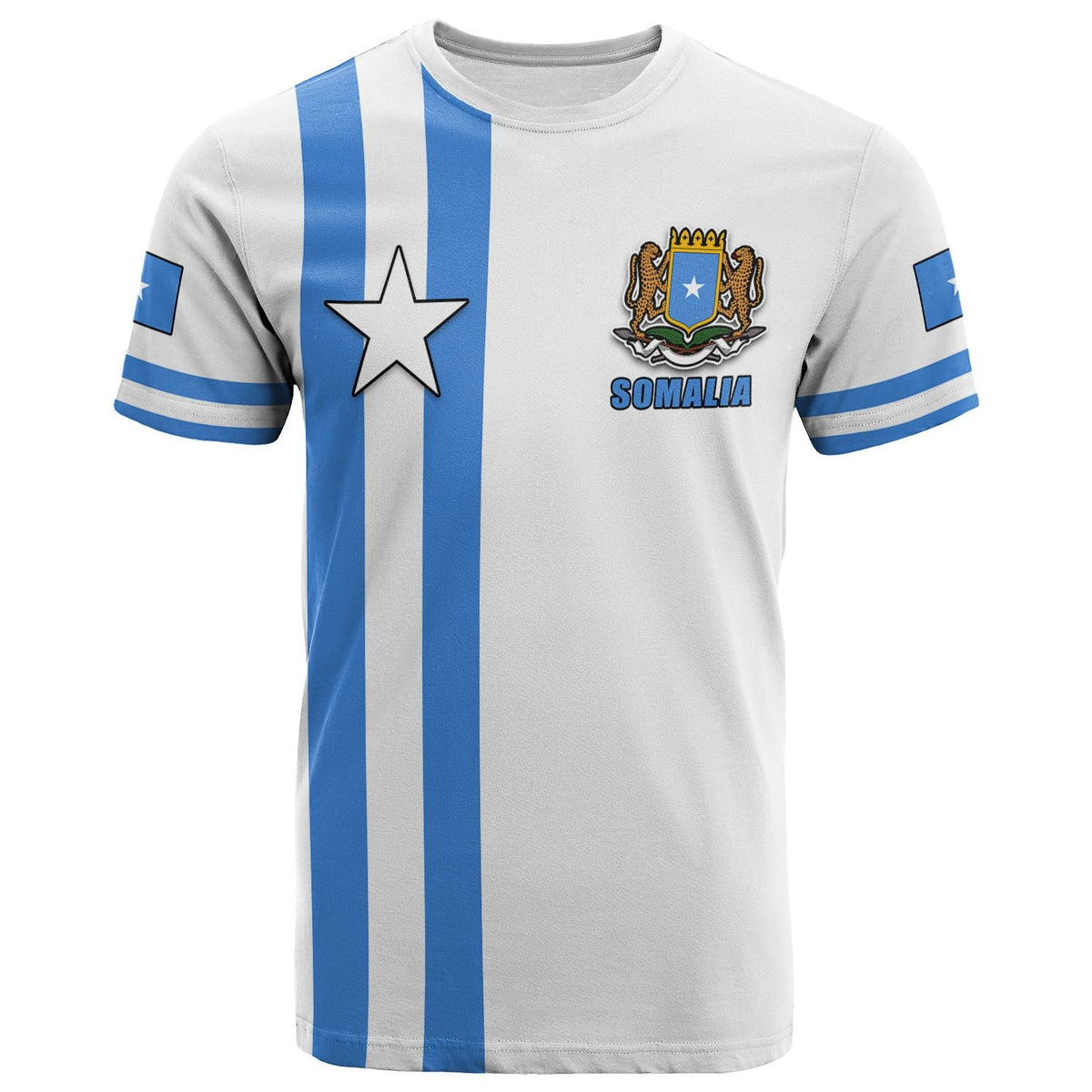 Custom Somalia T Shirt Flag White LT13 - Wonder Print Shop