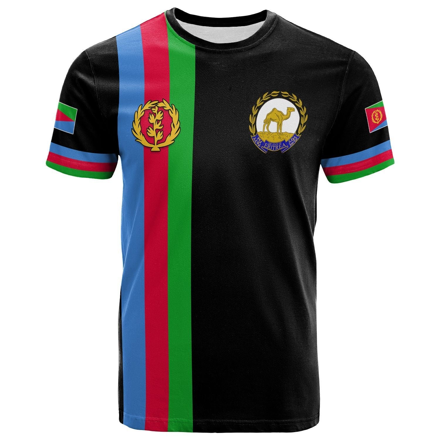 Custom Eritrea T Shirt Striped Black LT13 - Wonder Print Shop