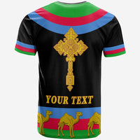 Custom Eritrea T Shirt Cross Flag Camel Black LT13 - Wonder Print Shop