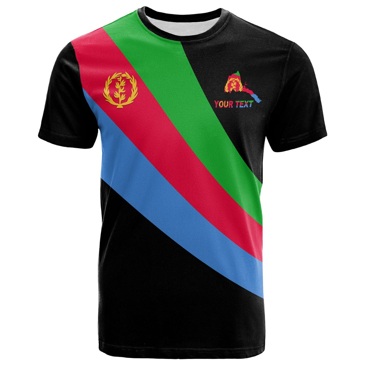 Custom Eritrea Special Flag T Shirt Black LT13 - Wonder Print Shop