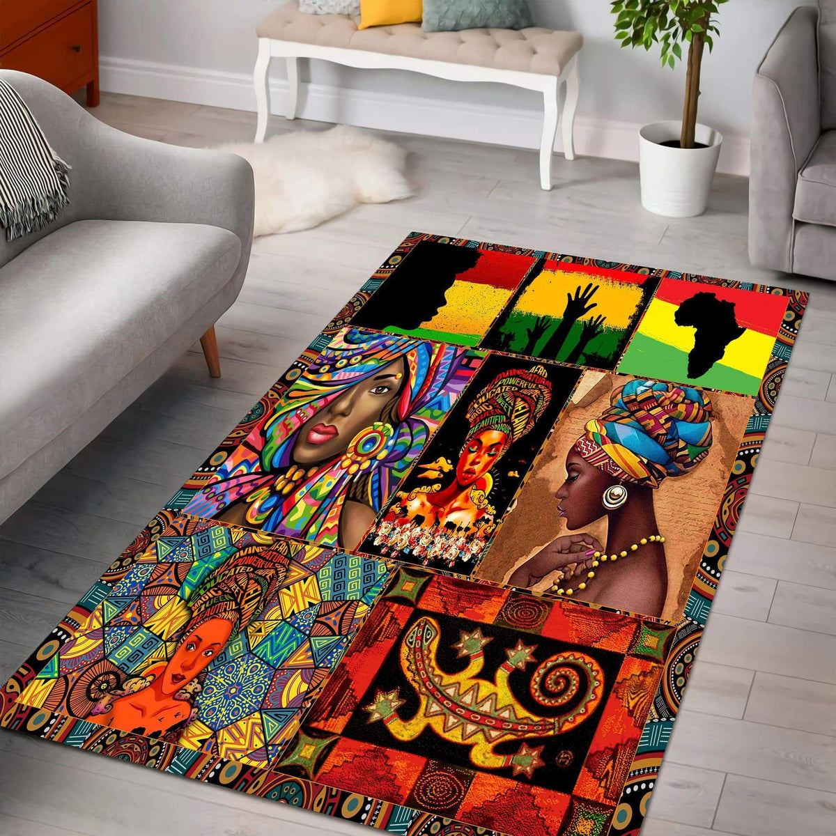 Africa Women Area Rug Ver3 LT20 - Wonder Print Shop