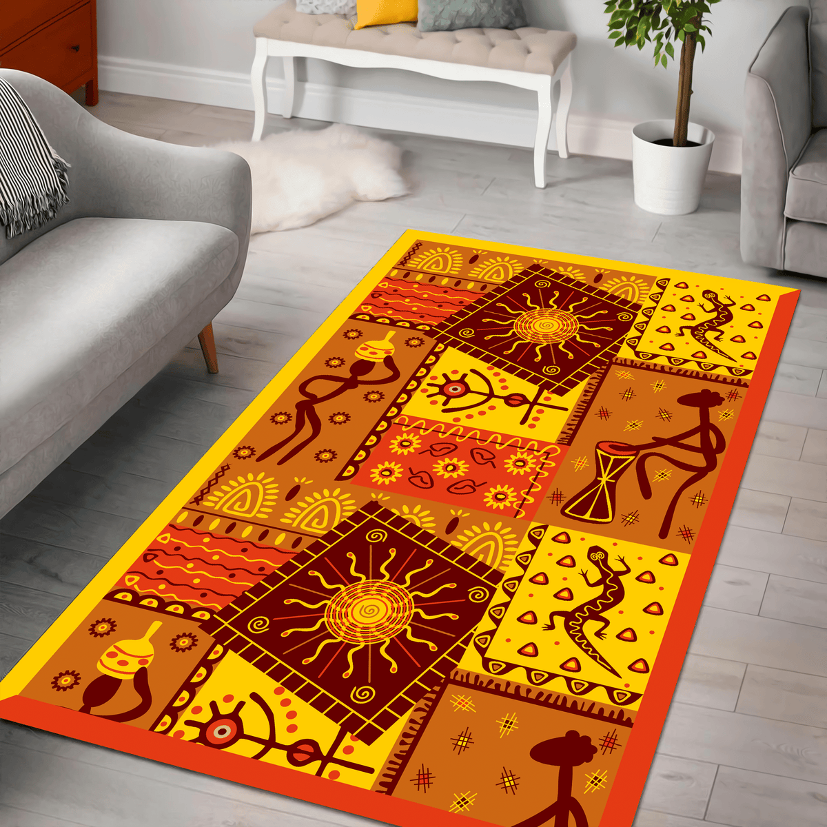 Africa Area Rug African Patterns Ver1 LT20 - Wonder Print Shop