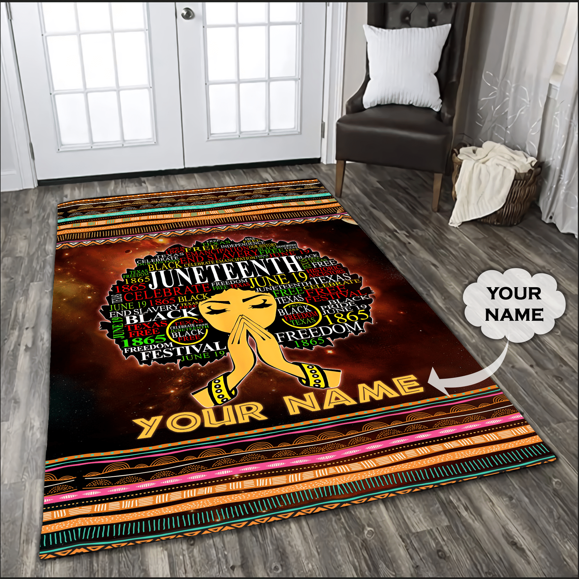 Africa Women Area Rug Ver4 LT20 - Wonder Print Shop